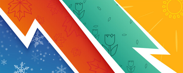 Spring, summer, autumn, winter seasons abstract background illustration