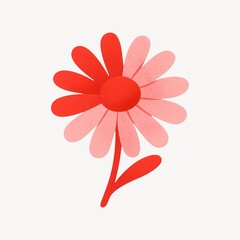 Fototapeta premium Vibrant abstract red flower illustration.