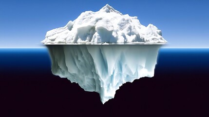 Majestic Iceberg Towering Above Deep Blue Ocean Waters Under Clear Sky