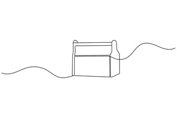 Obraz premium Toolbox continuous one line art drawing illustration isolated on white