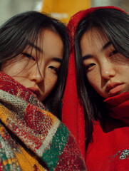 2 young asian woman