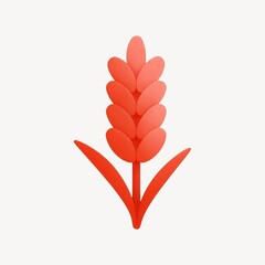 Naklejka premium Minimalist red abstract floral design.