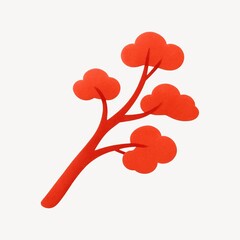 Naklejka premium Minimalist red tree illustration.