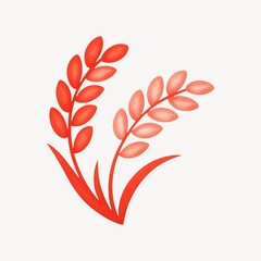 Naklejka premium Abstract red floral illustration