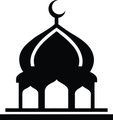 mosque dome silhouette vector icon © IshratJahan