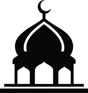 mosque dome silhouette vector icon