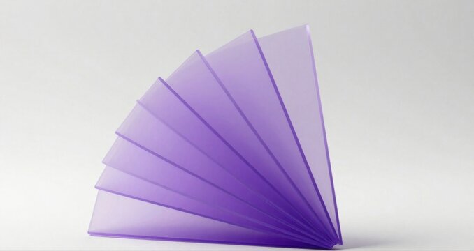 Purple Glass Fan Layers Stacked Abstract 3D Geometric Background