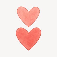 Fototapeta premium Two pink hearts illustration