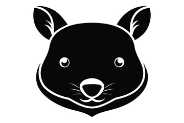 Fototapeta premium wombat head line art silhouette vector illustration