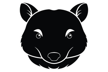 Fototapeta premium wombat head line art silhouette vector illustration