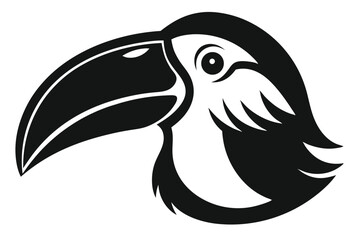 Obraz premium toucan head line art silhouette vector illustration