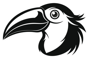 Obraz premium toucan head line art silhouette vector illustration
