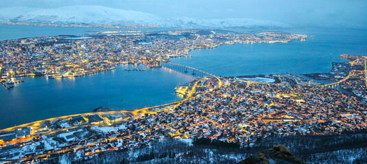 View at the city of Tromso in Norway © fotoember