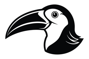 Fototapeta premium toucan head line art silhouette vector illustration