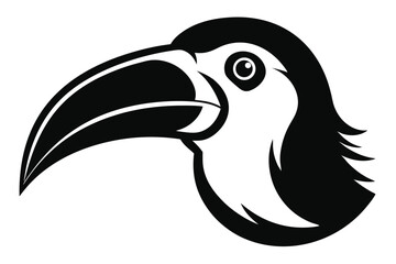 Fototapeta premium toucan head line art silhouette vector illustration