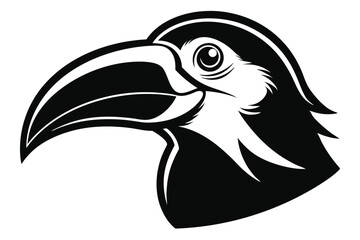 Fototapeta premium toucan head line art silhouette vector illustration