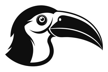 Fototapeta premium toucan head line art silhouette vector illustration
