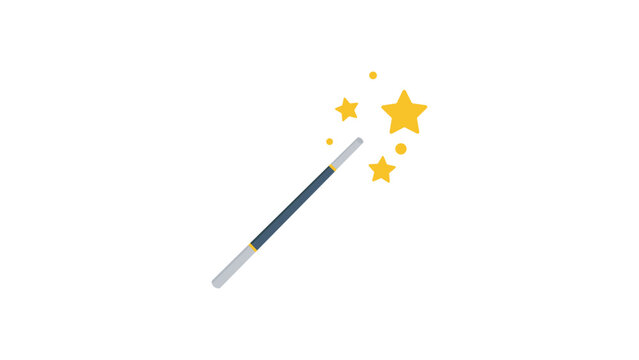 Magic stick vector isolated icon. Emoji illustration. Magic wand vector emoticon. 