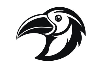 Fototapeta premium toucan head line art silhouette vector illustration