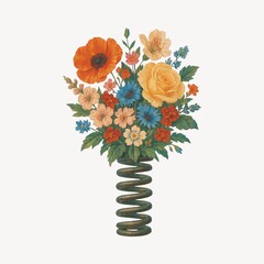 Naklejka premium Vibrant floral bouquet spring