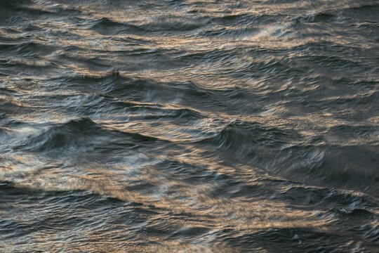 Silvery-grey waves, smudge effect, long exposure, sea, Gulf of Finland, Finland