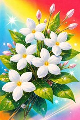 Obraz premium Vibrant floral digital art wallpaper.