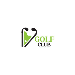 Golf Ball Sports Club Logo Vector Template