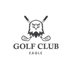 Eagle Head Golf Club Logo Sport Mascot Design Minimalist Elegant