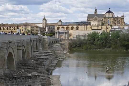 View over the bridge to Cordoba, Andalusia, Spain