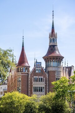 Building with spires, Casa de les Punxes, Avinguda Diagonal, Barcelona, Catalonia, Spain