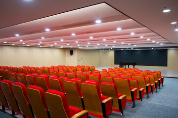 Fototapeta premium Empty theater-style lecture hall