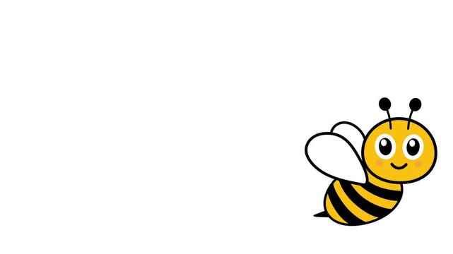 Bee flight animation. Cute honeybee animated video.