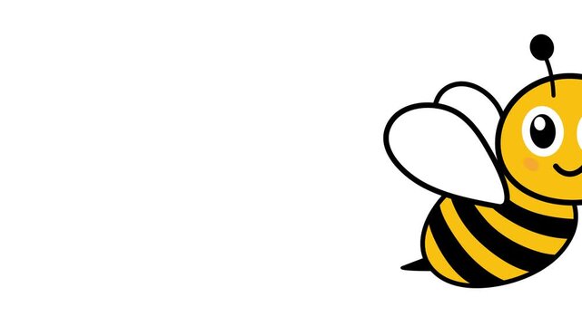 Bee flight animation. Cute honeybee animated video.