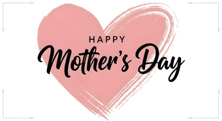 Happy mother's day greeting card with pink heart © nasimulpln