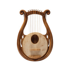 Elegant Wooden Lyre Musical Instrument Display