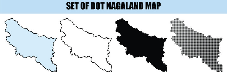 Obraz premium Nagaland Map Set Dot Outline white background
