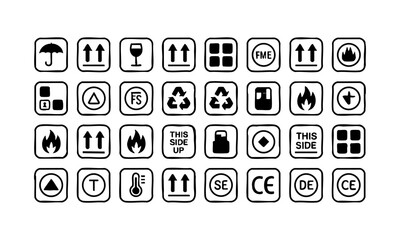 Industrial shipping handling icon grid
 vector illustration, easily editable .