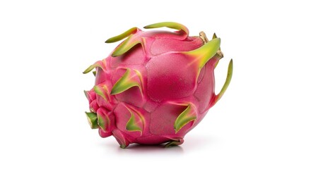 Whole Dragon Fruit Isolated on White Background
