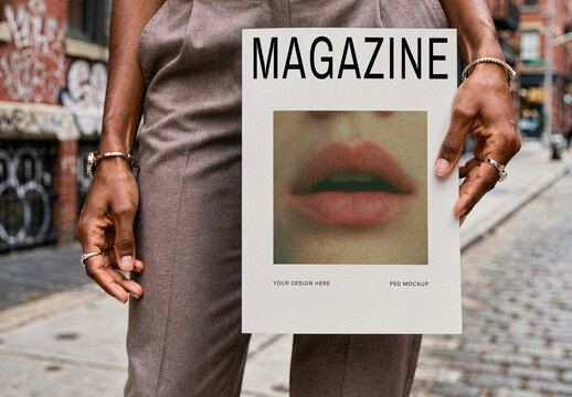 Magazine Mockup in Urban Setting
