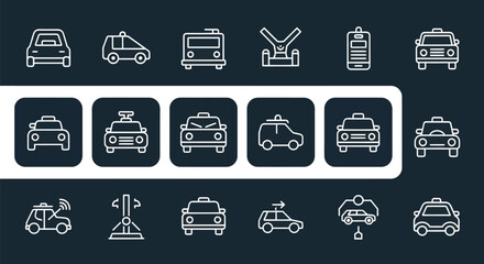 Transportation icons cars taxis vehicles © Kastara