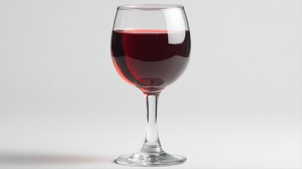 Obraz premium Elegant Glass of Red Wine Displayed Against a Clean White Background, Perfect for Beverage Industry Visuals