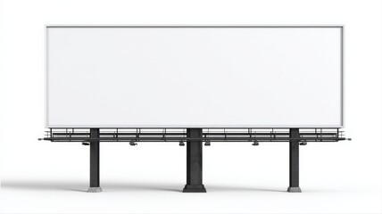 Obraz premium Blank Billboard Mockup for Advertising, Marketing Campaigns, and Design Presentation Isolated on White Background