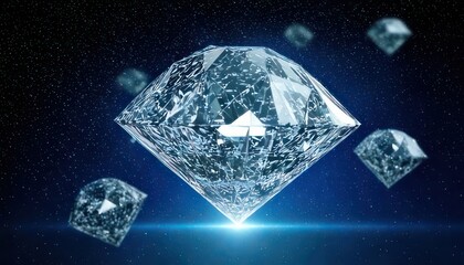 Brilliant Diamonds Floating in Space - A Symbol of Luxury and Value.