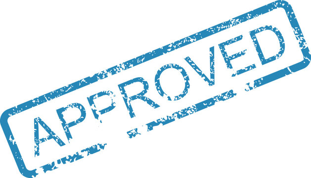 Approved Blue Rubber Stamp Vector Illustration