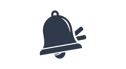 Fototapeta premium A dark blue bell icon with a white outline ringing loudly