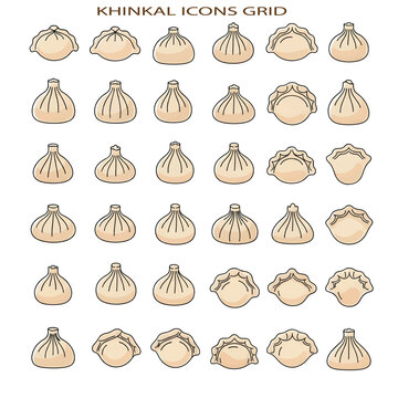 Khinkal Traditional Caucasian Dumplings Served with Sauce