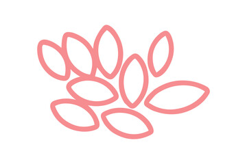 Fototapeta premium Red Outline of Multiple Oval Shapes on Black Background collection graphic