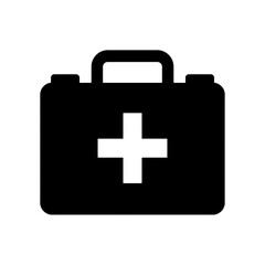 Fototapeta premium First Aid Kit Icon: A stark, minimalist first aid kit icon, a symbol of emergency medical care and preparedness for all eventualities.