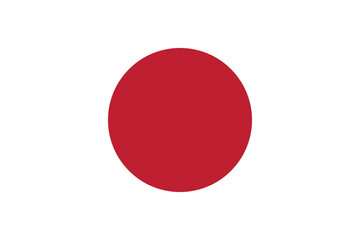 Japan National Flag Isolated on White Background
