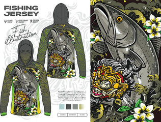 Obraz premium Fishing Jersey Vector Template – Outdoor Angler Sportswear Design